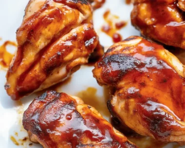 Juicy BBQ Chicken grilled to perfection, coated in delicious homemade BBQ sauce.