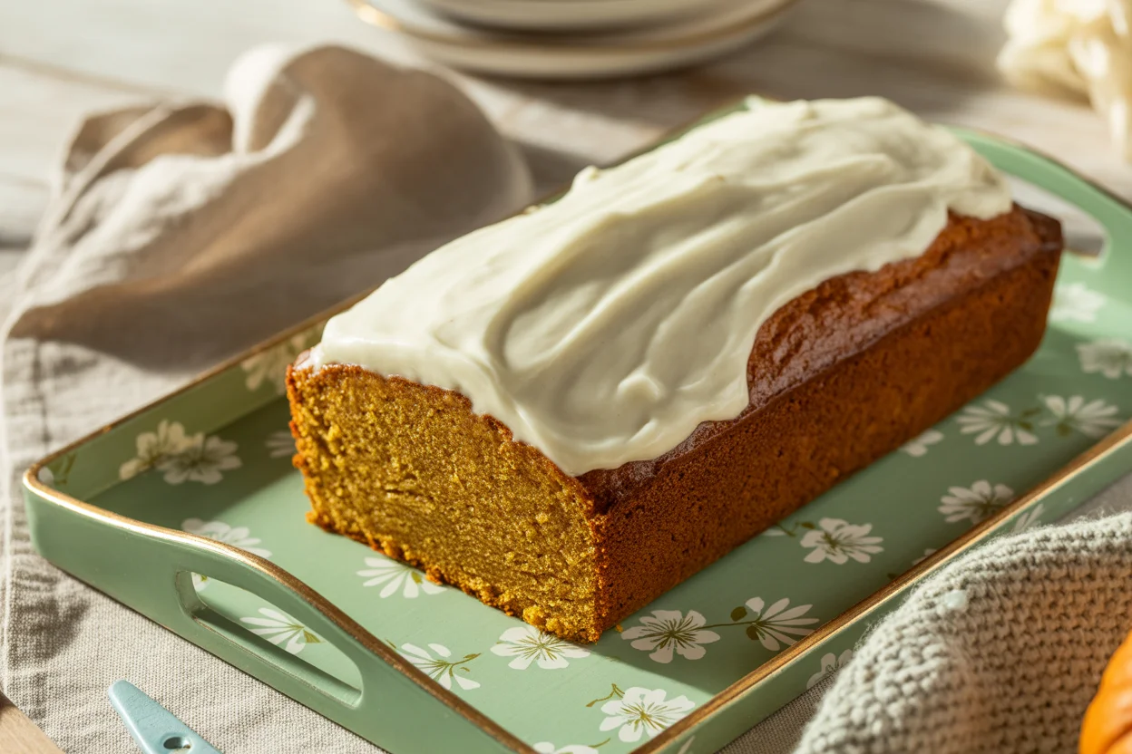 Pumpkin Loaf Recipe with Cream Cheese Frosting