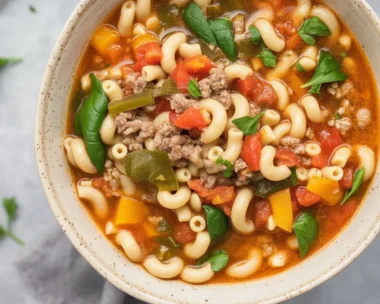 Slow Cooker Italian Sausage Soup with veggies in a bowl