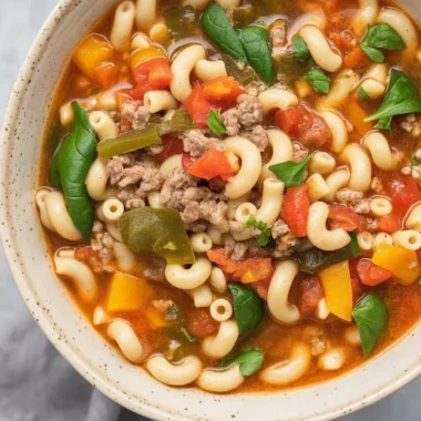 Slow Cooker Italian Sausage Soup with veggies in a bowl
