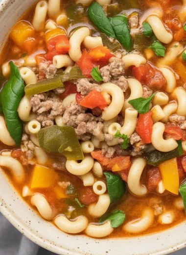 Slow Cooker Italian Sausage Soup with veggies in a bowl