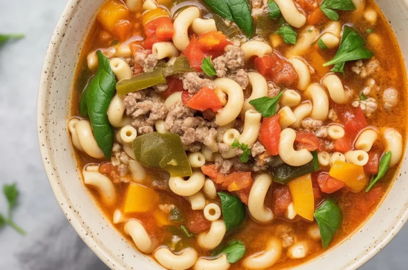 Slow Cooker Italian Sausage Soup with veggies in a bowl