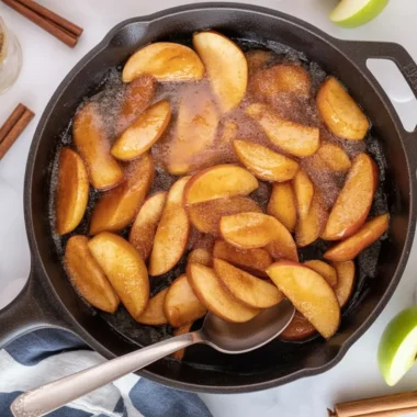 Delicious Fried Apples to Sweeten Your Day 41 Bowl of Southern Fried Apples cooked in butter and cinnamon, a delicious dessert.