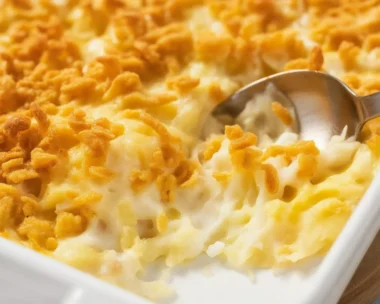 Easy Cheesy Potatoes baked until golden brown and creamy.