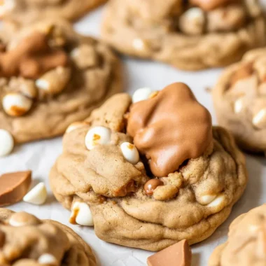 Delicious chewy Chocolate Chip Biscoff Cookies with cookie butter and chocolate chips
