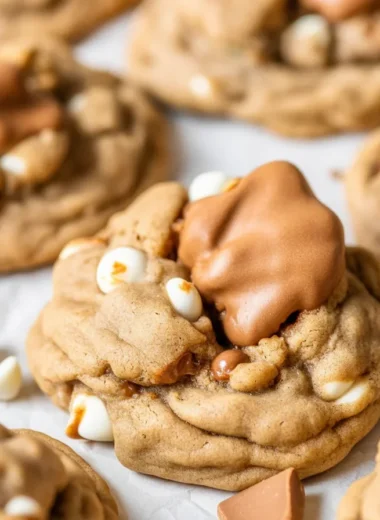 Delicious chewy Chocolate Chip Biscoff Cookies with cookie butter and chocolate chips