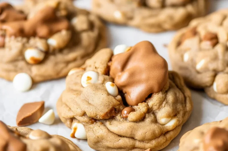 Delicious chewy Chocolate Chip Biscoff Cookies with cookie butter and chocolate chips