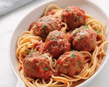 Delicious homemade meatballs in a rich sauce, perfect for pasta dishes.
