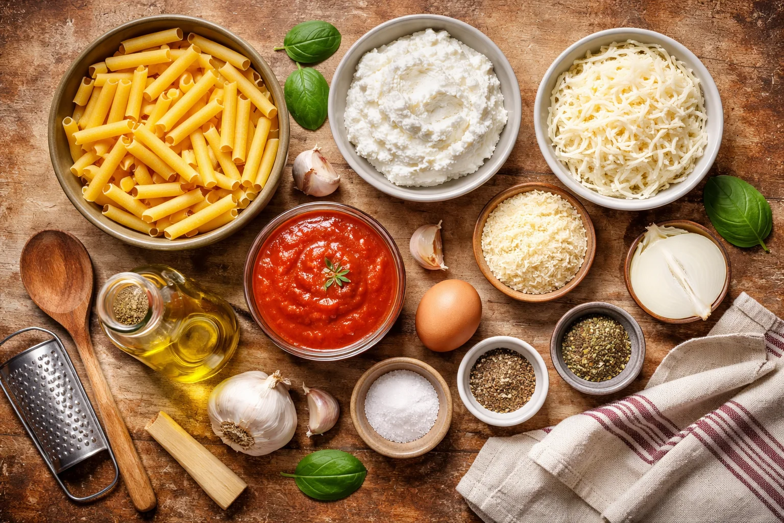 Comforting Baked Ziti with Ricotta and Mozzarella (So Simple!)