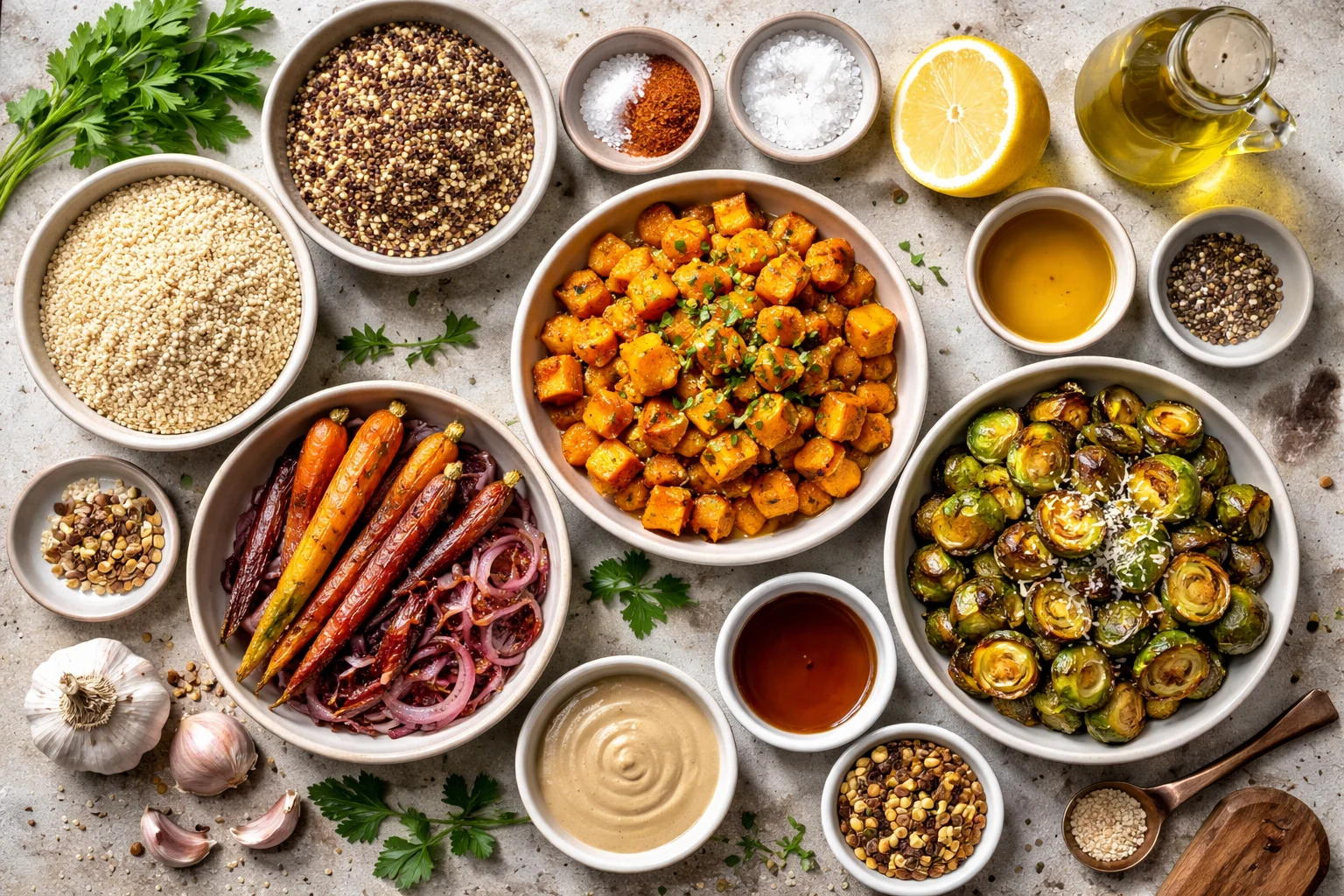 Quinoa Bowl with Roasted Winter Vegetables