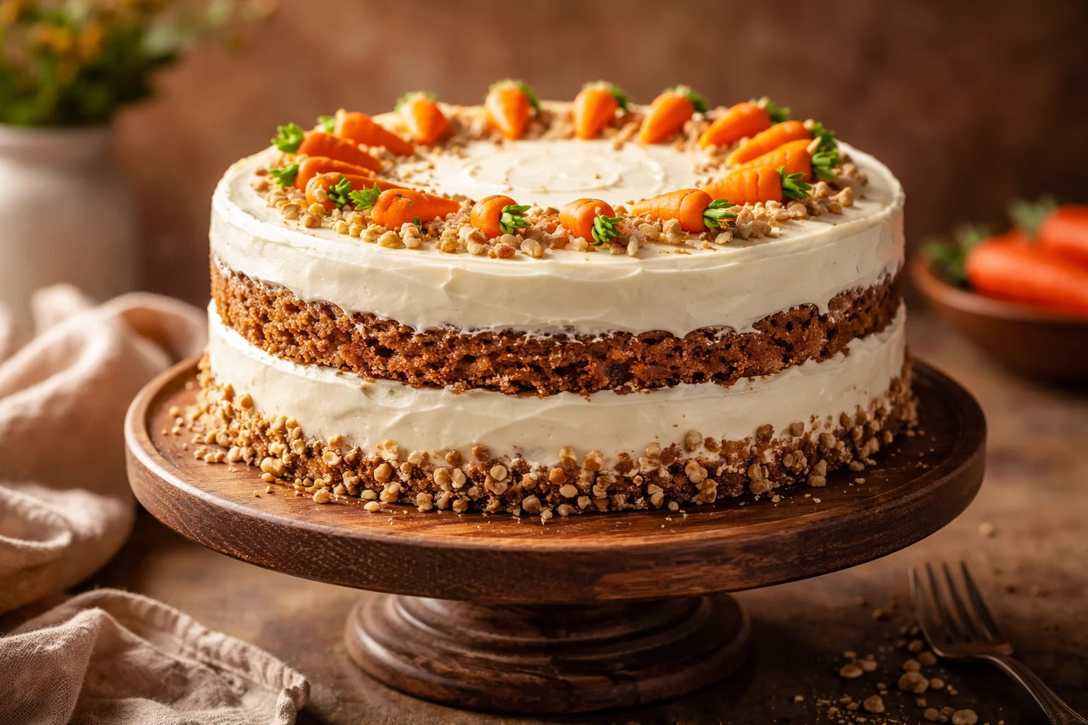 Moist Carrot Cake with Cream Cheese Frosting