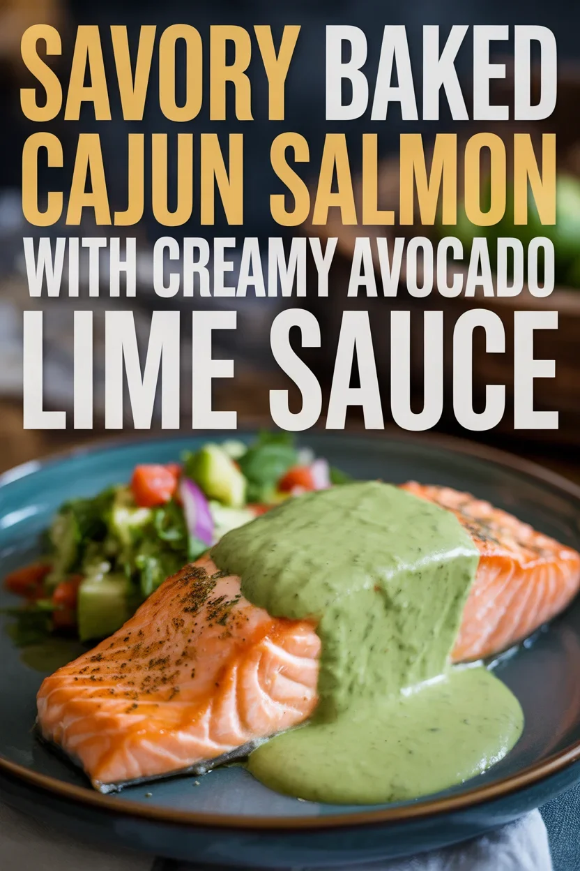 Baked Cajun Salmon with Avocado Lime Sauce