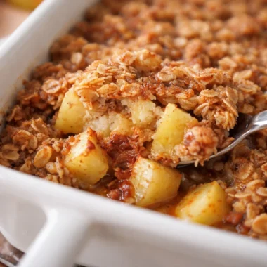 Delicious Apple Cinnamon Oatmeal Bake with tender apples and warm cinnamon flavors.
