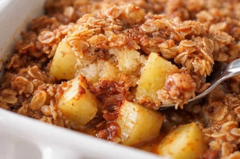 Delicious Apple Cinnamon Oatmeal Bake with tender apples and warm cinnamon flavors.