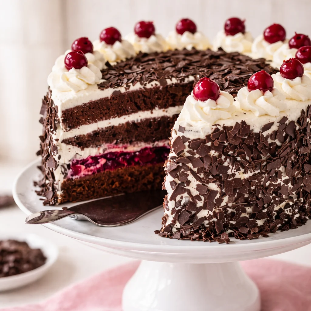 Köstliche Schwarzwälder Kirschtorte – Ein Rezept zum Verlieben 34 Traditionelle Schwarzwälder Kirschtorte mit Schokoladenbiskuit, Sahne und Kirschen