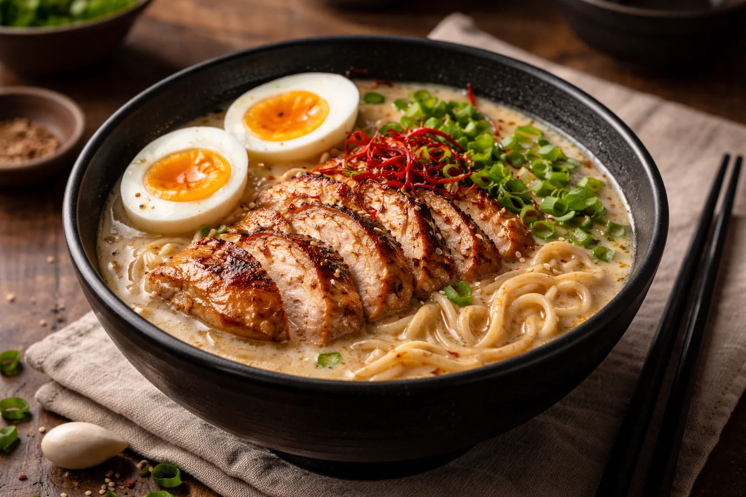 Savory Creamy Garlic Chicken Ramen You'll Crave Again and Again