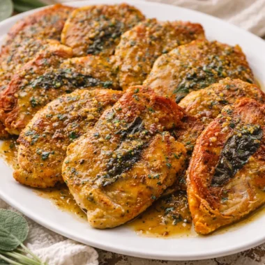 Savory Italian Chicken Saltimbocca in Just 30 Minutes! 38 Italian Chicken Saltimbocca with prosciutto and sage served on a plate