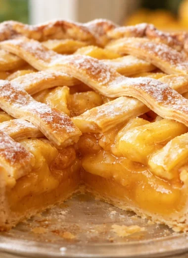 Traditional Rhenish Apple Cake (Apfelriemchen) with spiced apples and crumbly topping