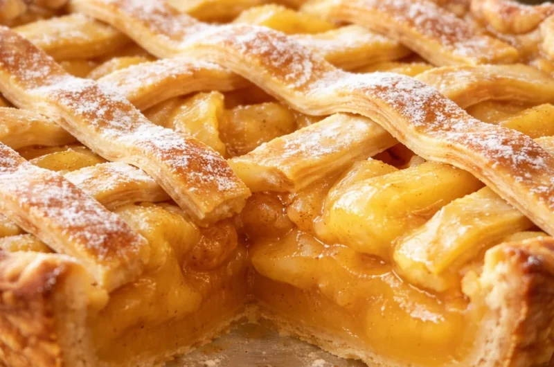 Traditional Rhenish Apple Cake (Apfelriemchen) with spiced apples and crumbly topping