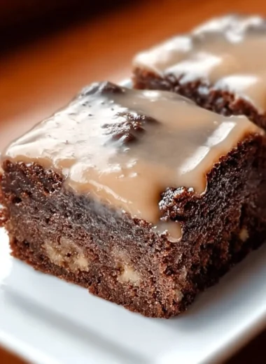 Delicious banana bread brownies fresh out of the oven on a cooling rack