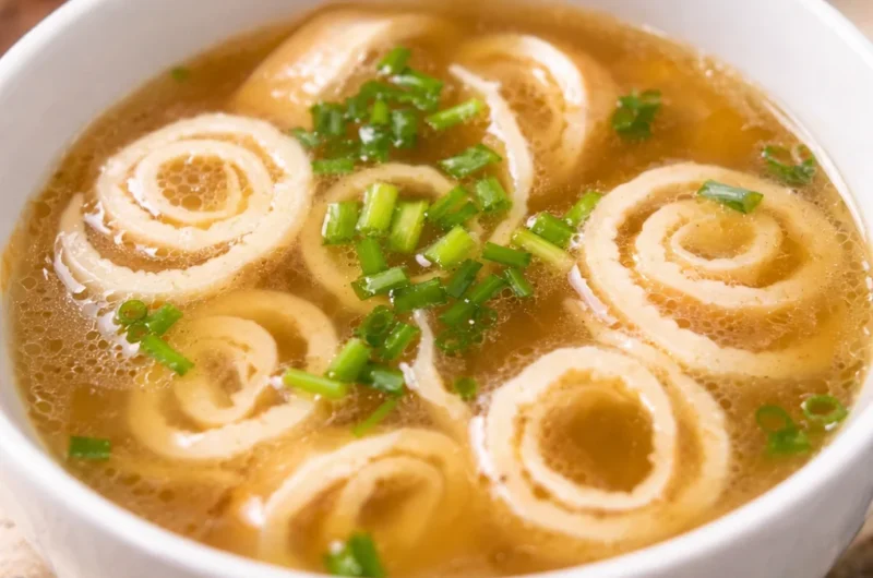 Authentic Flädlesuppe recipe - German pancake soup with crepes and beef broth.