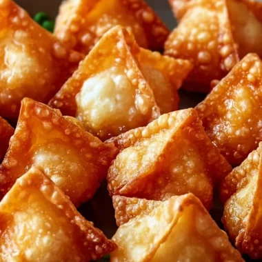 Crispy crab rangoon bombs served with dipping sauce on a plate