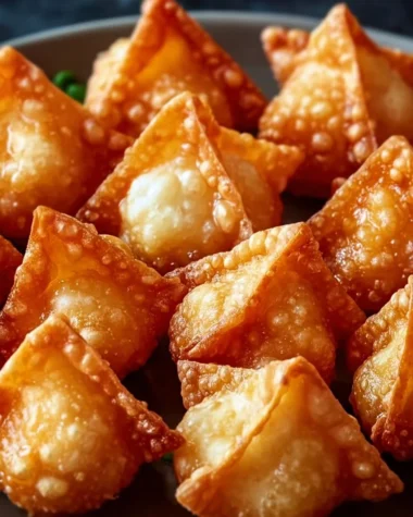 Crispy crab rangoon bombs served with dipping sauce on a plate