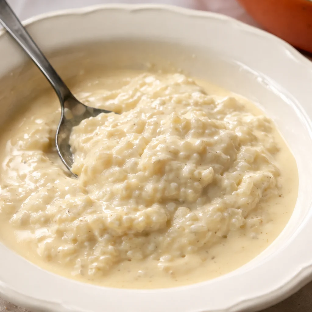 Deliciously Creamy Pudding Rice: A Comforting Treat! 34 Creamy pudding rice in a bowl with a sprinkle of cinnamon and vanilla essence