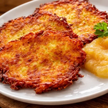 Crispy German Potato Pancakes (Kartoffelpuffer) golden-brown and delicious