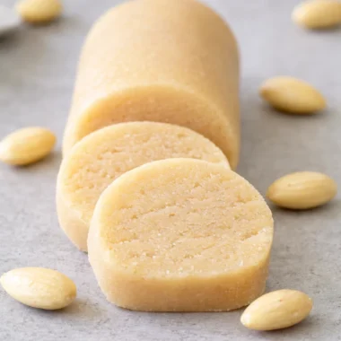 Traditional German marzipan recipe showcasing homemade almond paste for holiday treats.