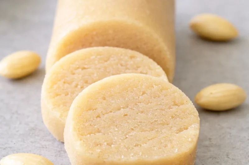 Traditional German marzipan recipe showcasing homemade almond paste for holiday treats.