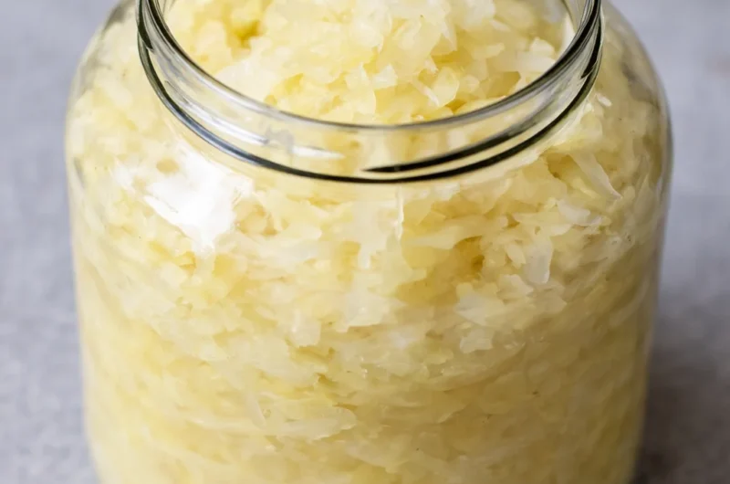 Traditional German Sauerkraut Recipe with fermented cabbage and spices