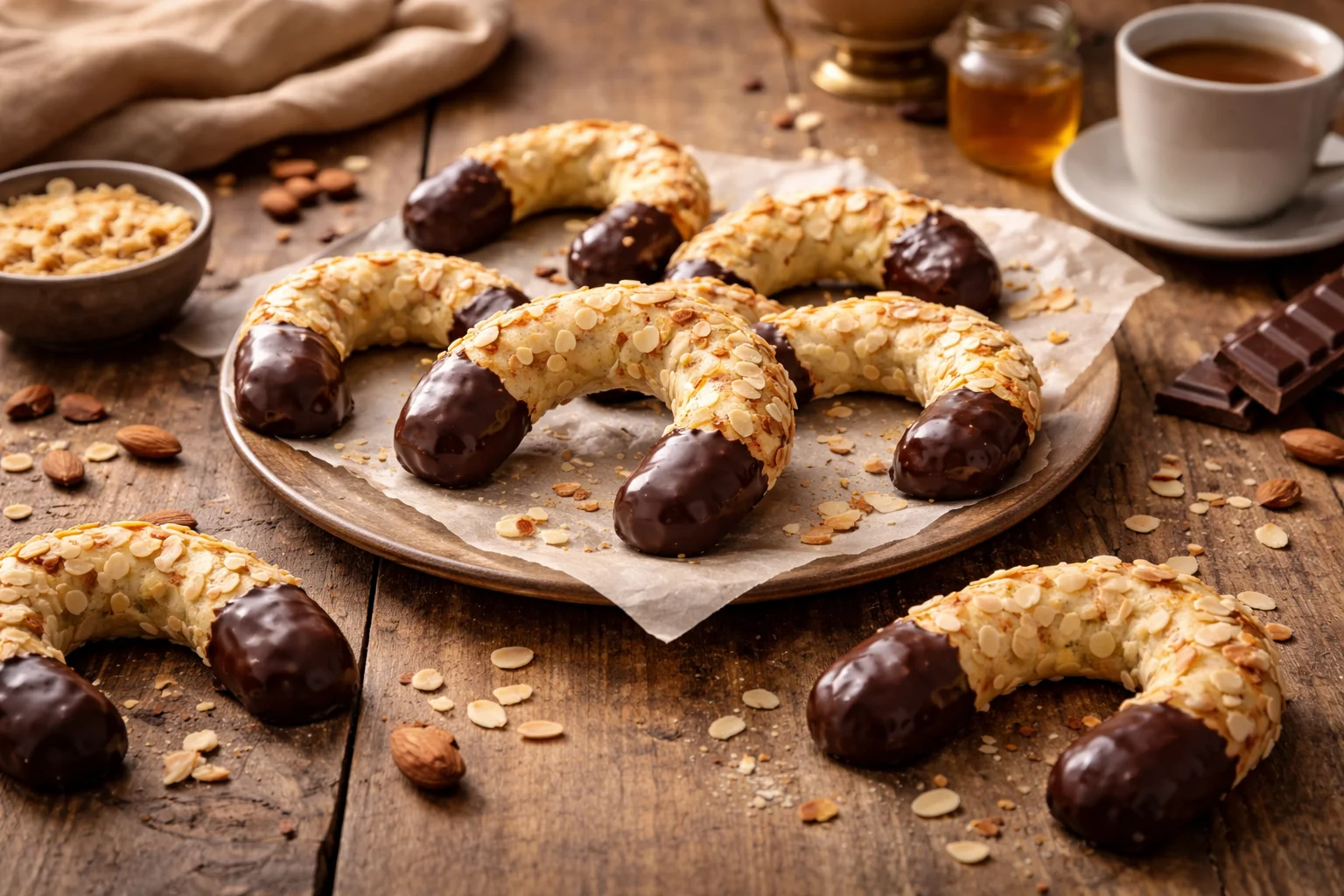 Traditional German Almond Horns (Mandelhörnchen)