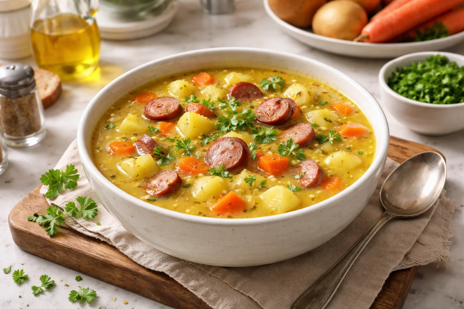 Hearty Traditional German Potato Soup Recipe (Kartoffelsuppe)
