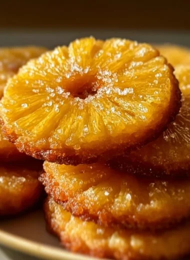 Pineapple Upside Down Cookies decorated with cherries and pineapple slices