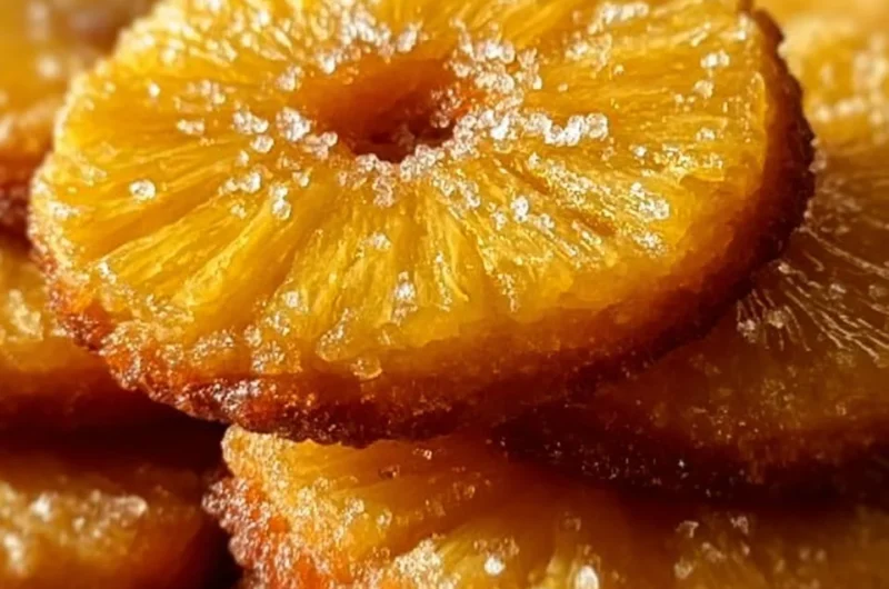 Pineapple Upside Down Cookies decorated with cherries and pineapple slices
