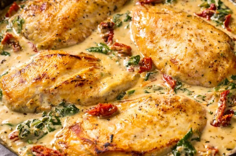 Easy chicken recipe featuring honey garlic chicken and creamy garlic chicken for quick meals.