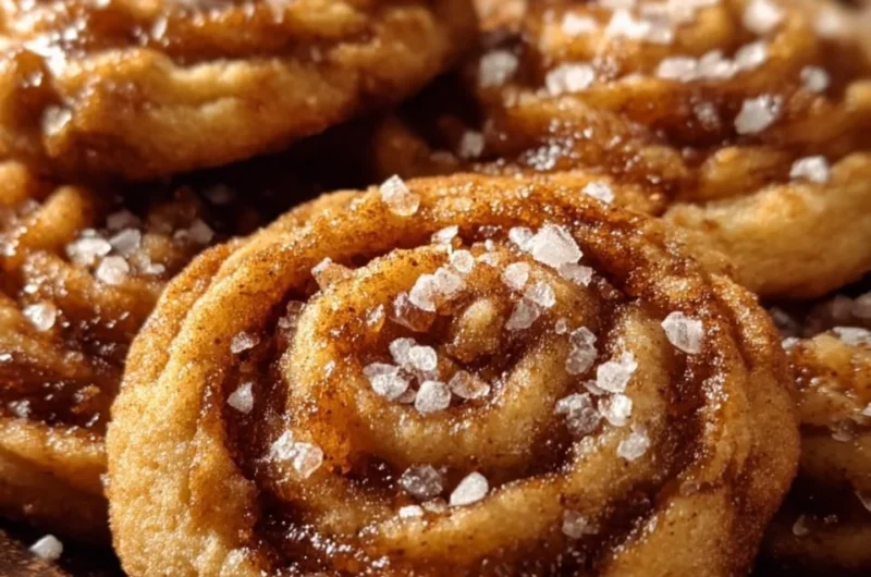 Delicious Salted Honey Cinnamon Cookies on a baking tray