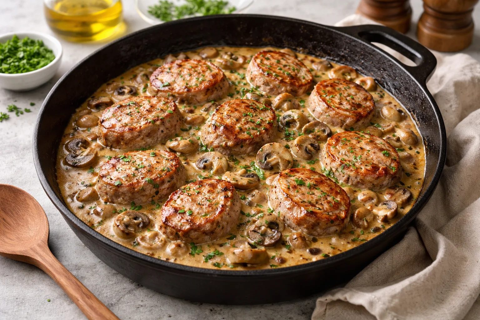 Schweinelendchen Recipe– German Pork Tenderloin with Mushroom Sauce