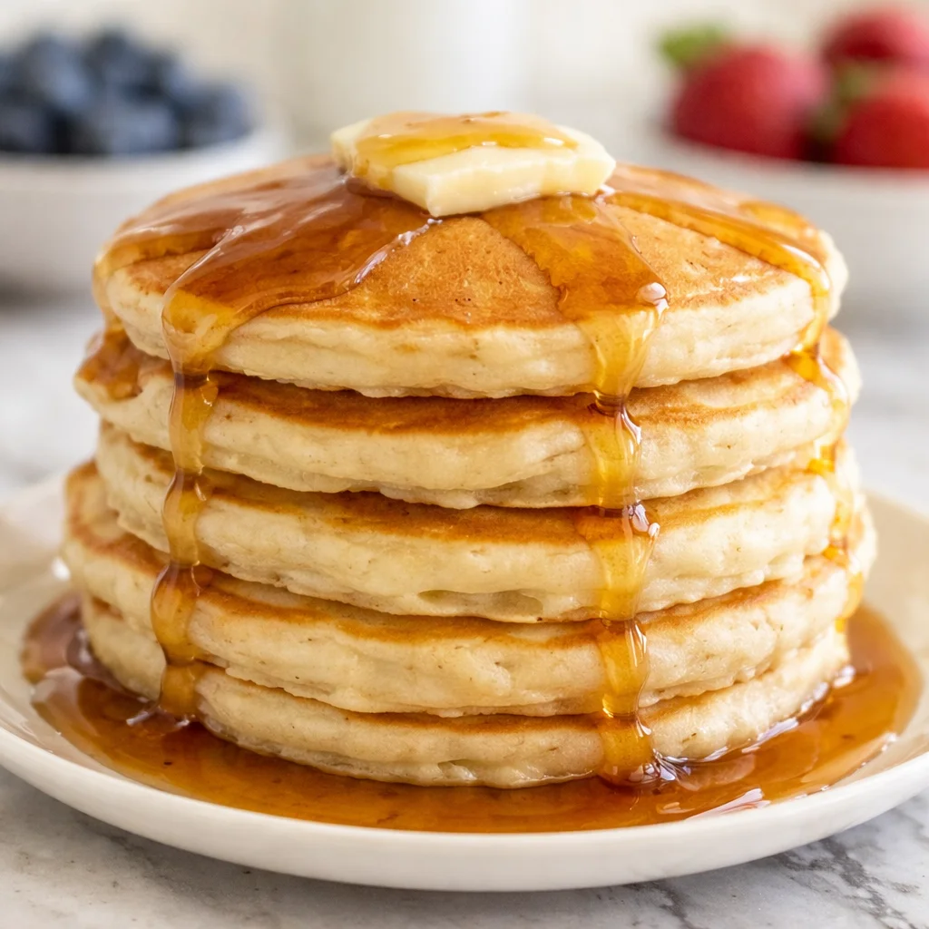 Secrets to the World's Best Pancakes You’ll Want to Try 33 The world's best pancakes stacked high, fluffy and golden, served with syrup.