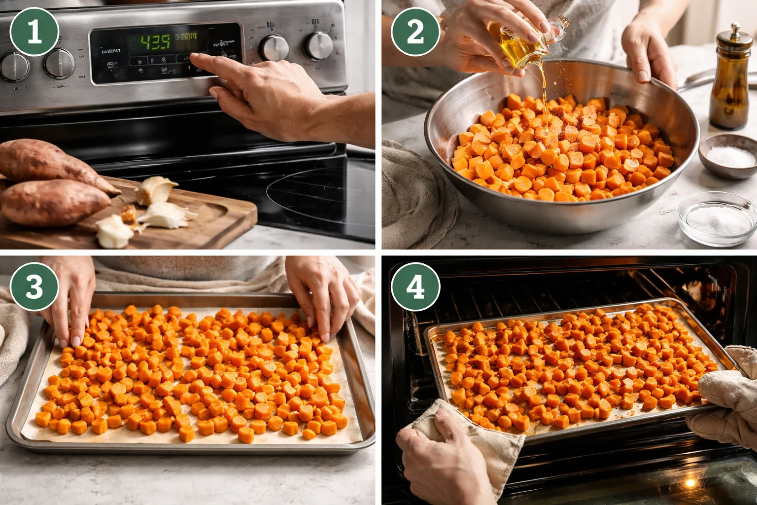 how to make roasted sweet potatoes in the oven
