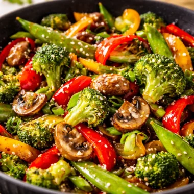 Simple Tips on How to Make a Good Stir Fry Every Time 36 A colorful vegetable stir fry in a skillet, showcasing fresh ingredients and vibrant colors.