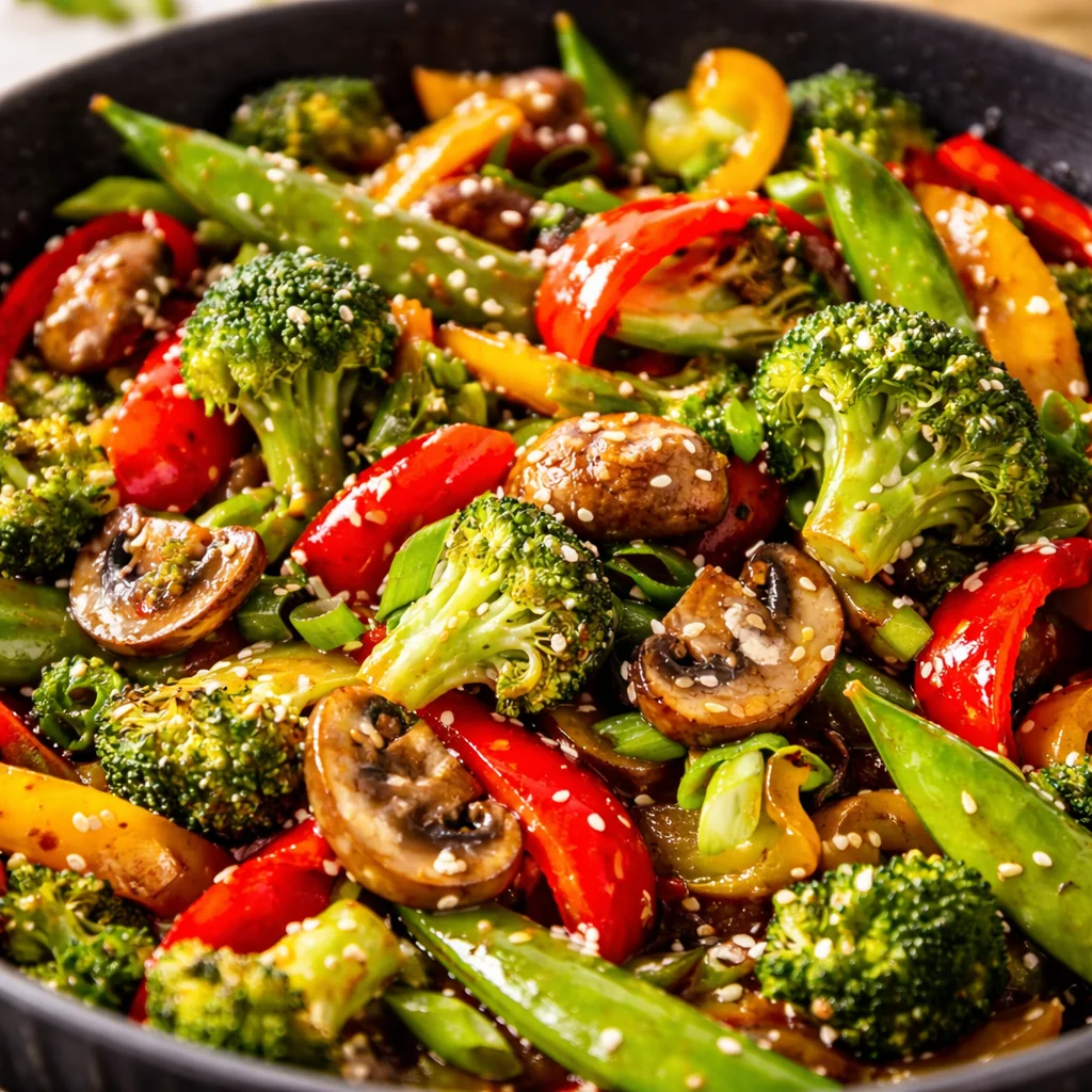 Simple Tips on How to Make a Good Stir Fry Every Time 34 A colorful vegetable stir fry in a skillet, showcasing fresh ingredients and vibrant colors.