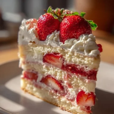 Delicious Strawberry Earthquake Cake with strawberries and cream cheese