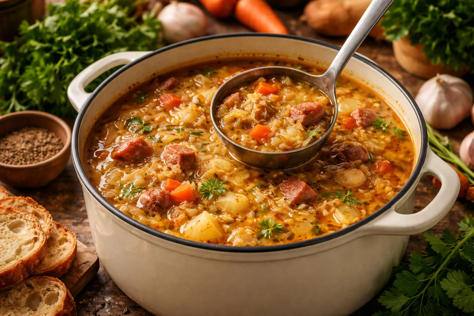 German Sauerkraut Soup Recipe (Sauerkrautsuppe)