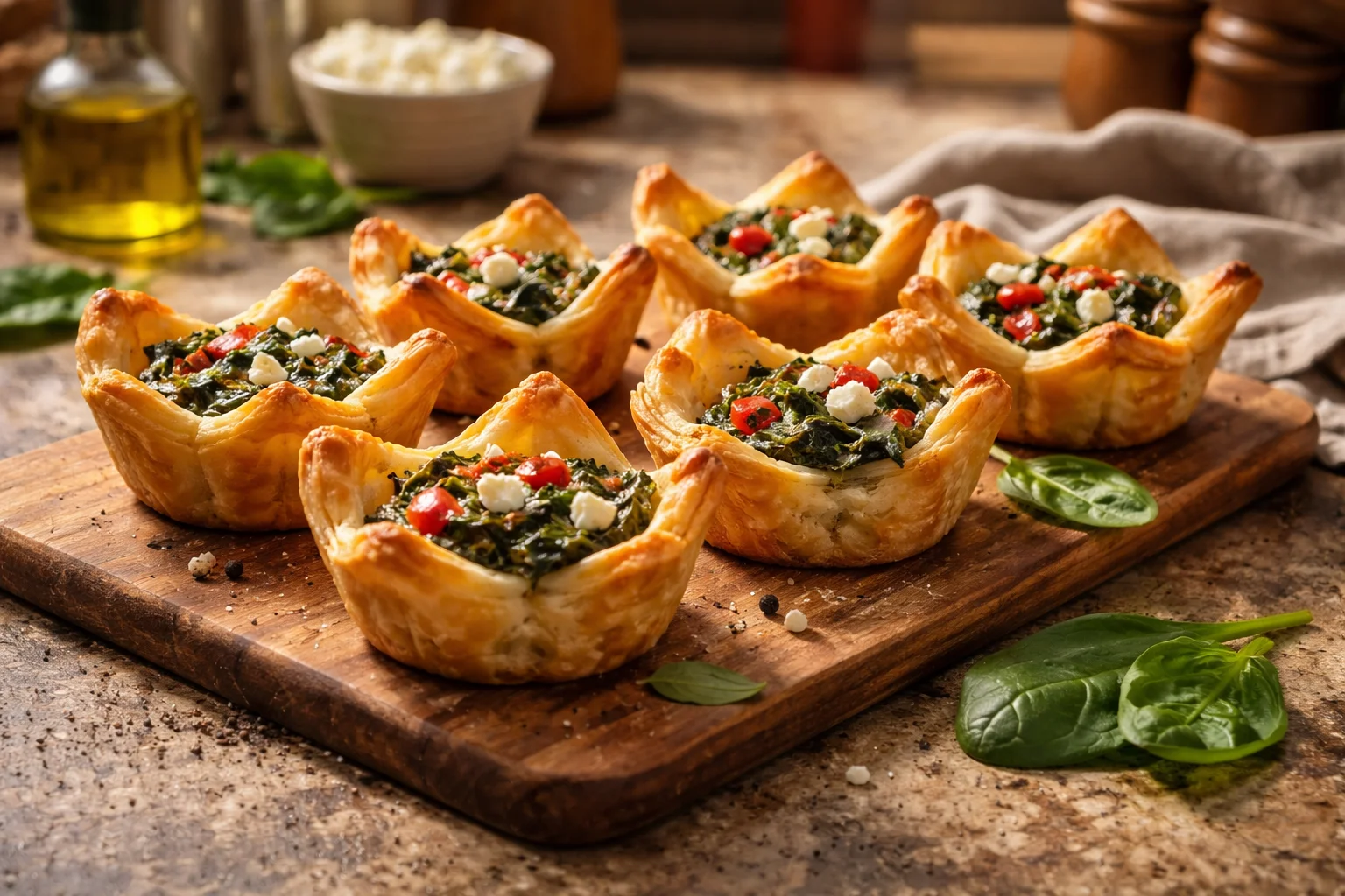 Cheese and Spinach Stuffed Pastry