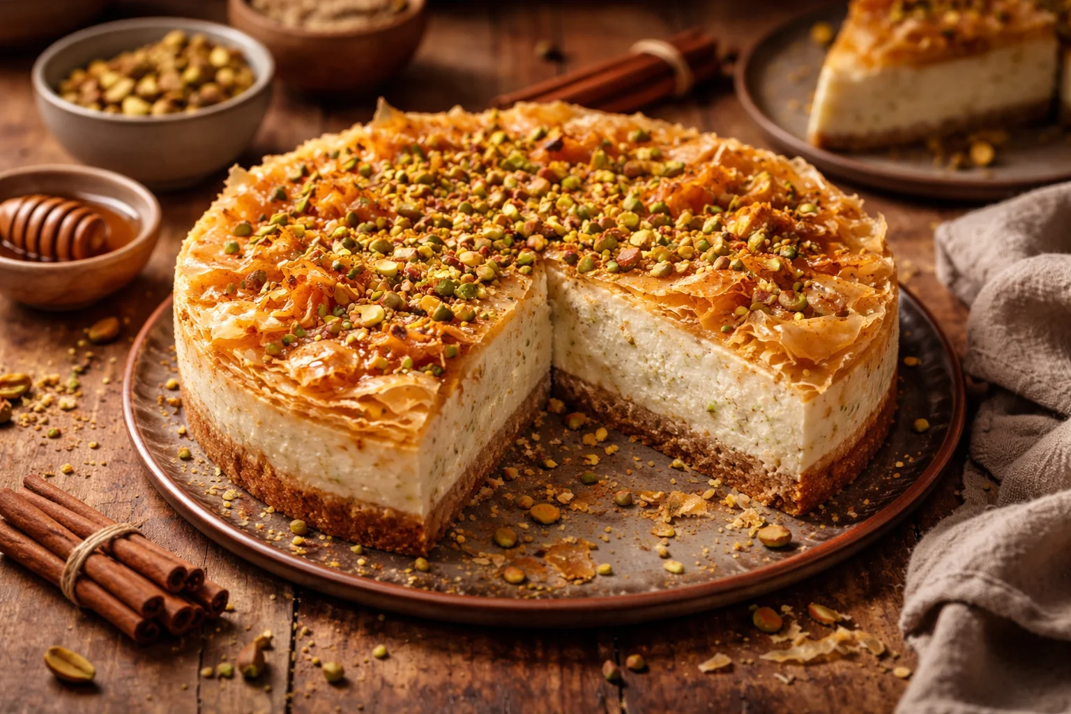 Decadent Baklava Pistachio Cheesecake That’s a Must-Try!