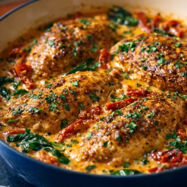 Delicious Creamy Tuscan Chicken with Sun-Dried Tomatoes Recipe 36 Creamy Tuscan Chicken with Sun-Dried Tomatoes and Spinach in a Rich Garlic Sauce