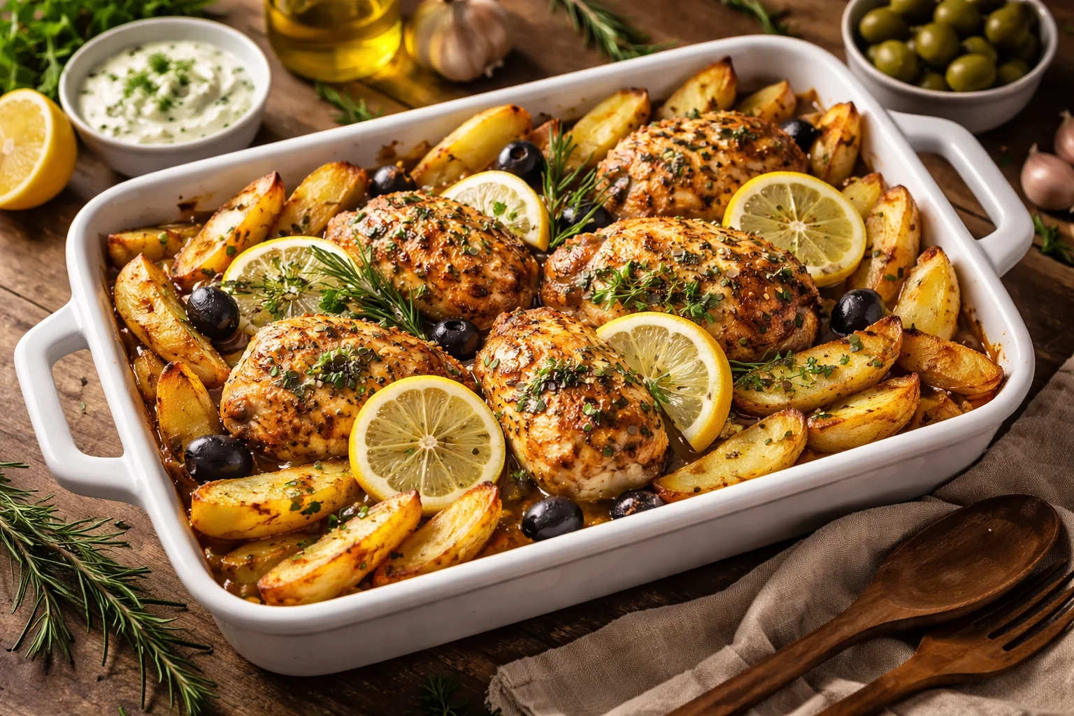 Greek Lemon Chicken with Crispy Potatoes