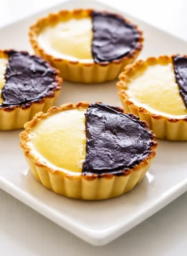 Homemade Neenish tarts with flaky crust and creamy filling, featured in a traditional recipe.